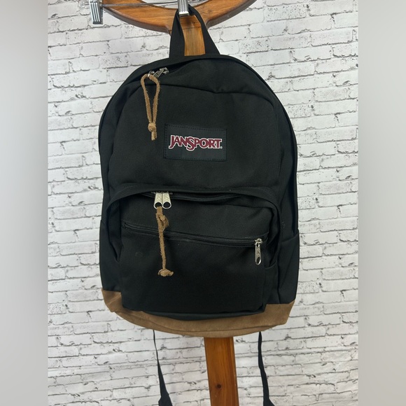 JanSport | Like New Black Backpack with Suede Bottom - Picture 1 of 13